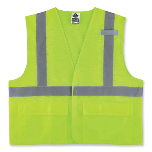 Glowear 8220hl Class 2 Standard Mesh Hook And Loop Vest, Polyester, Large/x-large, Lime, Ships In 1-3 Business Days - Image 1