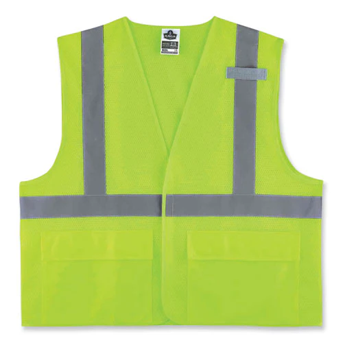 Glowear 8220hl Class 2 Standard Mesh Hook And Loop Vest, Polyester, 2x-large/3x-large, Lime, Ships In 1-3 Business Days - Image 1