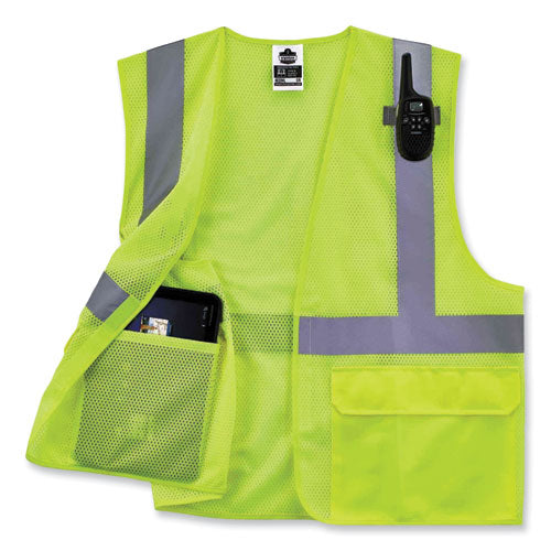 Glowear 8220hl Class 2 Standard Mesh Hook And Loop Vest, Polyester, 4x-large/5x-large, Lime, Ships In 1-3 Business Days - Image 3