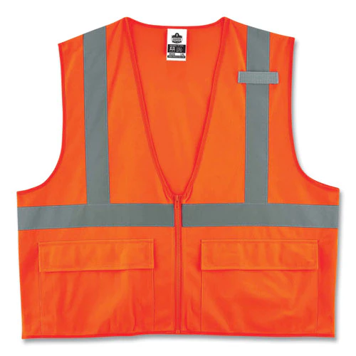 Glowear 8225z Class 2 Standard Solid Vest, Polyester, Orange, Large/-large, Ships In 1-3 Business Days - Image 1