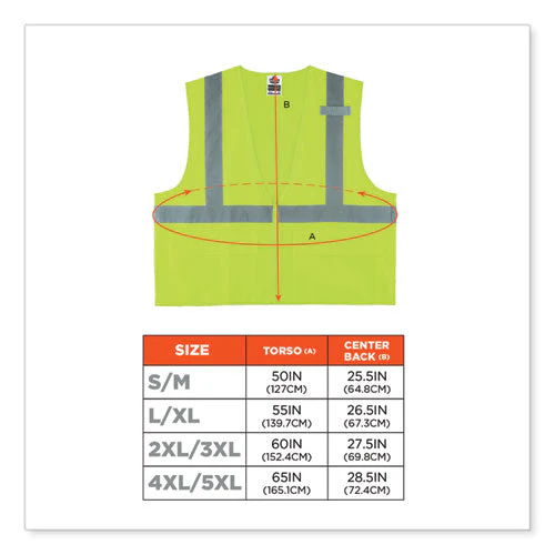 Glowear 8225z Class 2 Standard Solid Vest, Polyester, Lime, Small/medium, Ships In 1-3 Business Days - Image 3