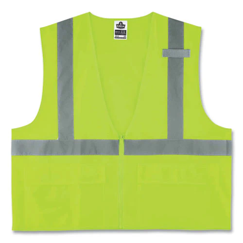 Glowear 8225z Class 2 Standard Solid Vest, Polyester, Lime, 4x-large/5x-large, Ships In 1-3 Business Days - Image 1
