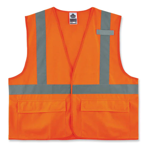 Glowear 8225hl Class 2 Standard Solid Hook And Loop Vest, Polyester, Orange, Large/x-large, Ships In 1-3 Business Days - Image 1