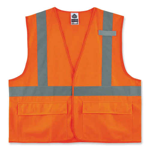 Glowear 8225hl Class 2 Standard Solid Hook And Loop Vest, Polyester, Orange, 4x-large/5x-large, Ships In 1-3 Business Days - Image 1