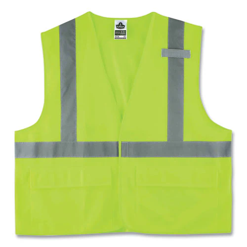 Glowear 8225hl Class 2 Standard Solid Hook And Loop Vest, Polyester, Lime, Large/x-large, Ships In 1-3 Business Days - Image 1