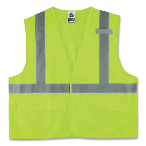Glowear 8225hl Class 2 Standard Solid Hook And Loop Vest, Polyester, Lime, 2x-large/3x-large, Ships In 1-3 Business Days - Image 1