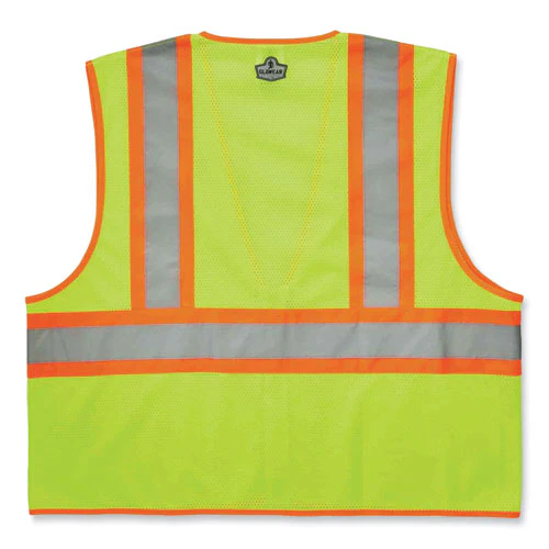 Glowear 8229z Class 2 Economy Two-tone Zipper Vest, Polyester, Large/x-large, Lime, Ships In 1-3 Business Days - Image 3