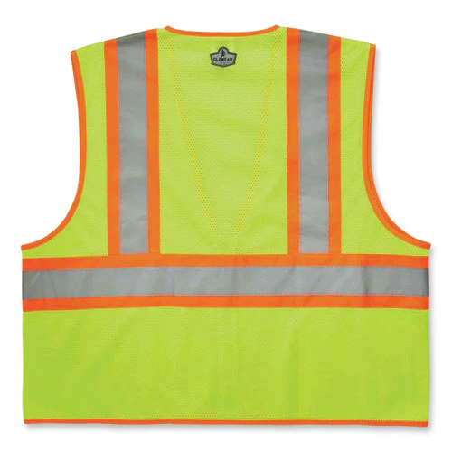 Glowear 8229z Class 2 Economy Two-tone Zipper Vest, Polyester, 2x-large/3x-large, Lime, Ships In 1-3 Business Days - Image 3
