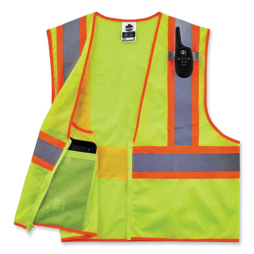 Glowear 8229z Class 2 Economy Two-tone Zipper Vest, Polyester, 4x-large/5x-large, Lime, Ships In 1-3 Business Days - Image 3