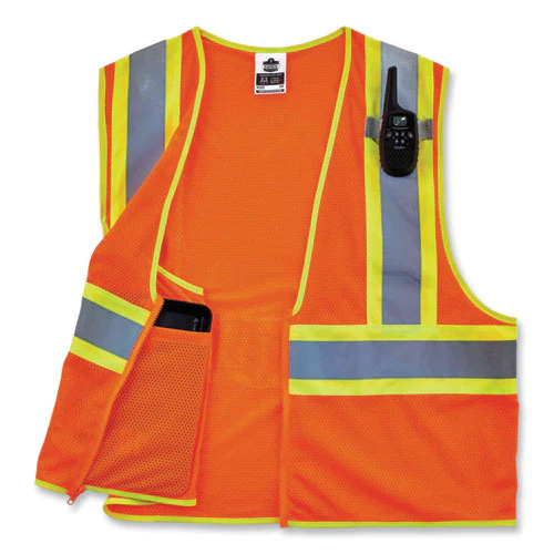 Glowear 8229z Class 2 Economy Two-tone Zipper Vest, Polyester, Small/medium, Orange, Ships In 1-3 Business Days - Image 2