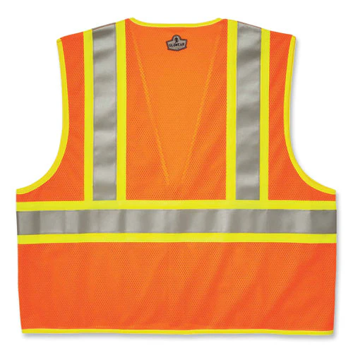 Glowear 8230z Class 2 Two-tone Mesh Zipper Vest, Polyester, 4x-large/5x-large, Orange, Ships In 1-3 Business Days - Image 2