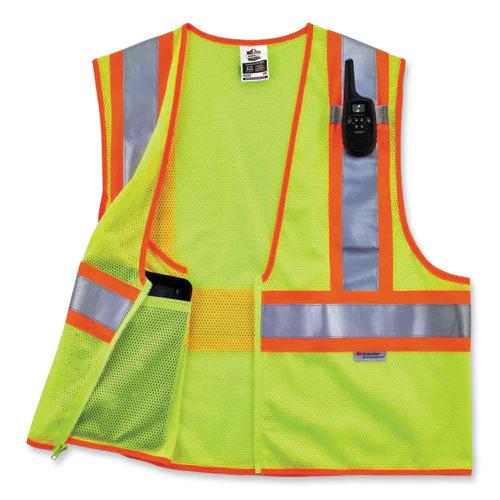 Glowear 8230z Class 2 Two-tone Mesh Zipper Vest, Polyester, 2x-large/3x-large, Lime, Ships In 1-3 Business Days - Image 2