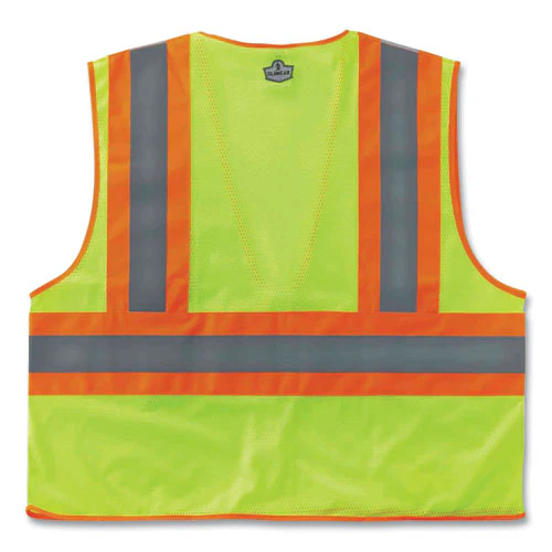 Glowear 8230z Class 2 Two-tone Mesh Zipper Vest, Polyester, 4x-large/5x-large, Lime, Ships In 1-3 Business Days - Image 2
