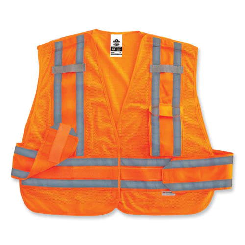 Glowear 8244psv Class 2 Expandable Public Safety Hook And Loop Vest, Polyester, Med/large, Orange, Ships In 1-3 Business Days - Image 3