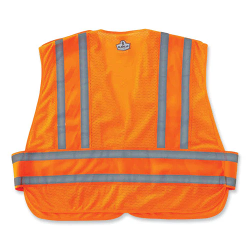 Glowear 8244psv Class 2 Expandable Public Safety Hook And Loop Vest, Polyester, Xl/2xl, Orange, Ships In 1-3 Business Days - Image 3