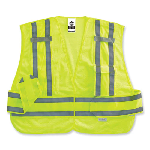 Glowear 8244psv Class 2 Expandable Public Safety Hook And Loop Vest, Polyester, Med/large, Lime, Ships In 1-3 Business Days - Image 3