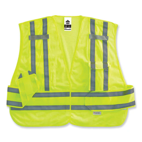 Glowear 8244psv Class 2 Expandable Public Safety Hook And Loop Vest, Polyester, X-large/2xl, Lime, Ships In 1-3 Business Days - Image 3