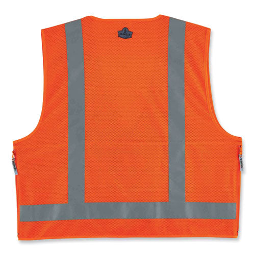 Glowear 8250z Class 2 Surveyors Zipper Vest, Polyester, 4x-large/5x-large, Orange, Ships In 1-3 Business Days - Image 3