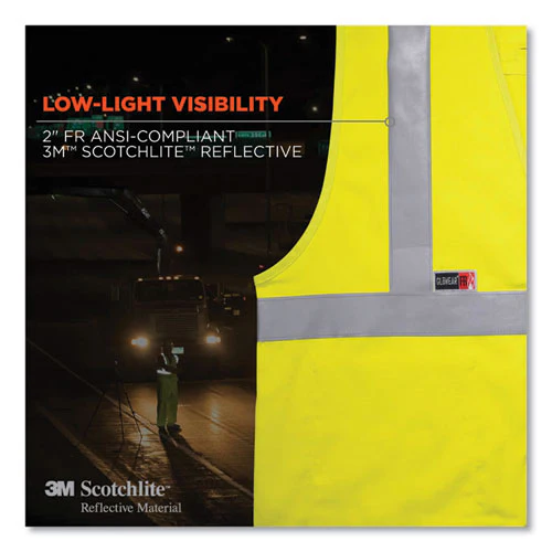 Glowear 8261frhl Class 2 Dual Compliant Fr Hook And Loop Safety Vest, 2x-large/3x-large, Lime, Ships In 1-3 Business Days - Image 3