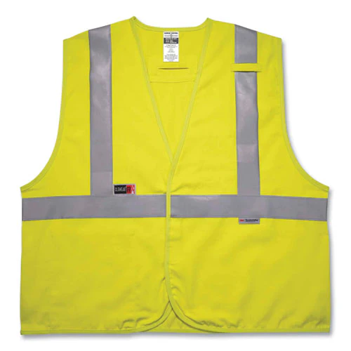 Glowear 8261frhl Class 2 Dual Compliant Fr Hook And Loop Safety Vest, 4x-large/5x-large, Lime, Ships In 1-3 Business Days - Image 1