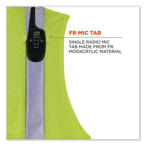 Glowear 8260frhl Class 2 Fr Safety Hook And Loop Vest, Modacrylic/kevlar, Small/medium, Lime, Ships In 1-3 Business Days - Image 2
