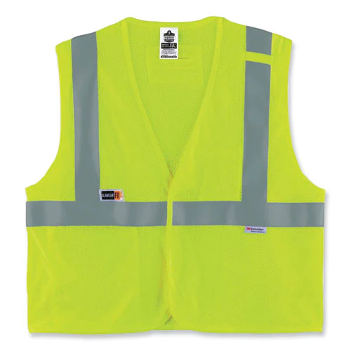 Glowear 8260frhl Class 2 Fr Safety Hook And Loop Vest, Modacrylic/kevlar, Large/x-large, Lime, Ships In 1-3 Business Days - Image 1