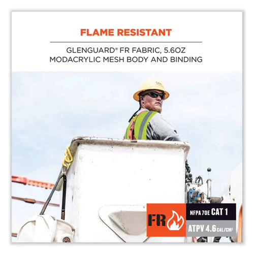 Glowear 8260frhl Class 2 Fr Safety Hook And Loop Vest, Modacrylic/kevlar, 2x-large/3x-large, Lime, Ships In 1-3 Business Days - Image 3