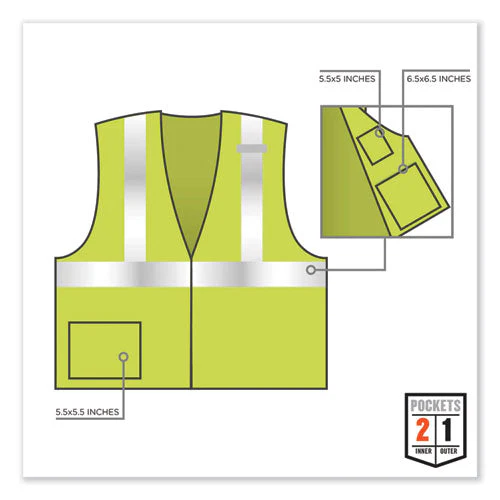 Glowear 8217ba Class 2 Breakaway Mesh Vest, Polyester, 4x-large/5x-large, Lime, Ships In 1-3 Business Days - Image 2