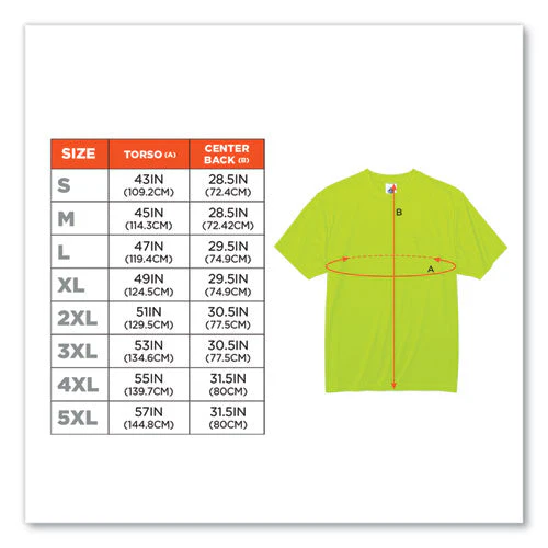 Glowear 8089 Non-certified Hi-vis T-shirt, Polyester, Small, Lime, Ships In 1-3 Business Days - Image 3