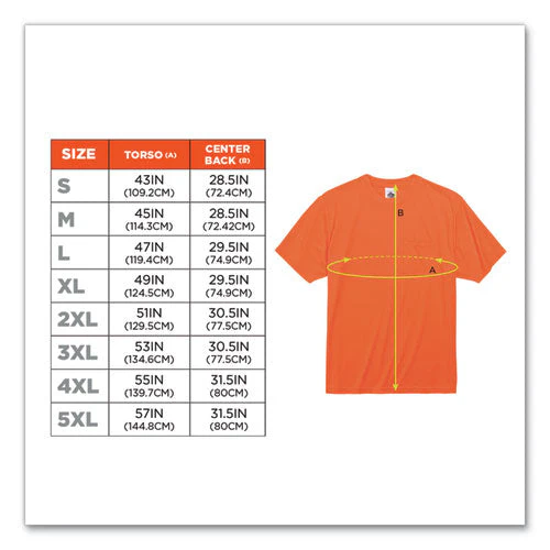 Glowear 8089 Non-certified Hi-vis T-shirt, Polyester, 5x-large, Orange, Ships In 1-3 Business Days - Image 2