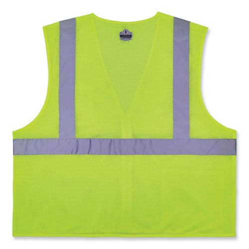 Glowear 8256z Class 2 Self-extinguishing Zipper Vest, Polyester, Small/medium, Lime, Ships In 1-3 Business Days - Image 3