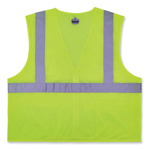 Glowear 8256z Class 2 Self-extinguishing Zipper Vest, Polyester, Large/x-large, Lime, Ships In 1-3 Business Days - Image 2