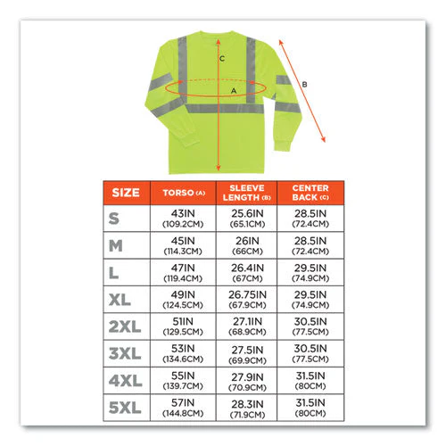 Glowear 8391 Class 3 Hi-vis Long Sleeve Shirt, Polyester, Lime, Large, Ships In 1-3 Business Days - Image 2