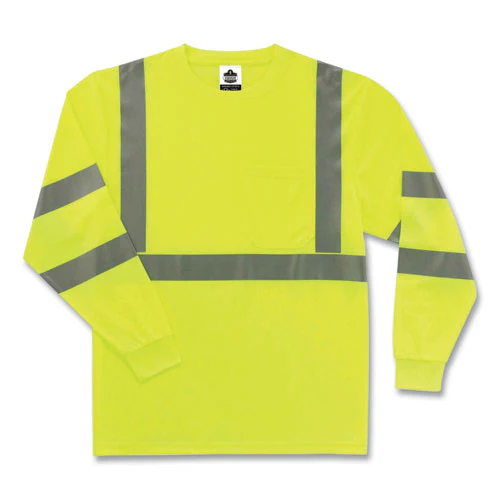Glowear 8391 Class 3 Hi-vis Long Sleeve Shirt, Polyester, Lime, 2x-large, Ships In 1-3 Business Days - Image 1