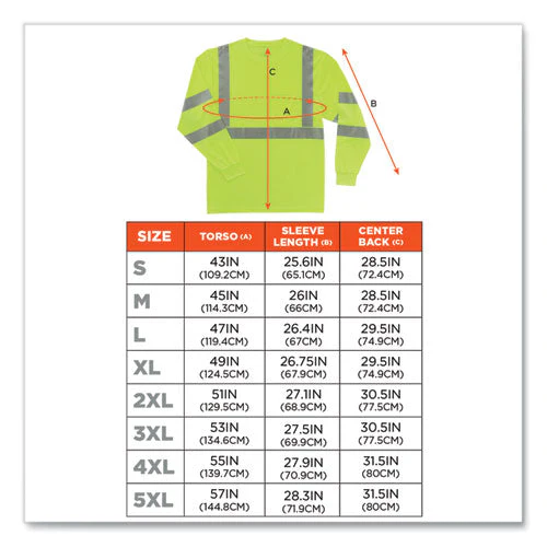 Glowear 8391 Class 3 Hi-vis Long Sleeve Shirt, Polyester, Lime, 3x-large, Ships In 1-3 Business Days - Image 2