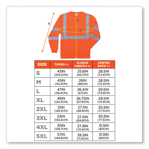Glowear 8391 Class 3 Hi-vis Long Sleeve Shirt, Polyester, Orange, Medium, Ships In 1-3 Business Days - Image 2