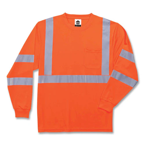 Glowear 8391 Class 3 Hi-vis Long Sleeve Shirt, Polyester, Orange, 2x-large, Ships In 1-3 Business Days - Image 1