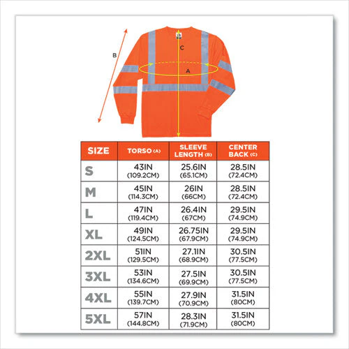 Glowear 8391 Class 3 Hi-vis Long Sleeve Shirt, Polyester, Orange, 3x-large, Ships In 1-3 Business Days - Image 3
