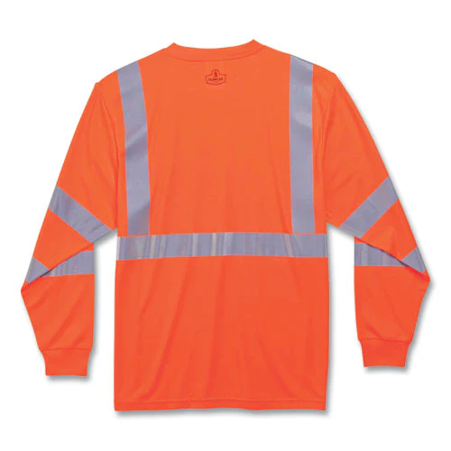 Glowear 8391 Class 3 Hi-vis Long Sleeve Shirt, Polyester, Orange, 5x-large, Ships In 1-3 Business Days - Image 3