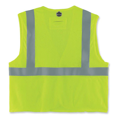 Glowear 8263frhl Class 2 Fr Safety Economy Hook/loop Vest, Modacrylic Mesh/cotton, 2xla/3xl, Lime, Ships In 1-3 Business Days - Image 2