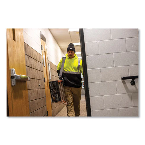 Glowear 8373 Hi-vis Class 3 Hooded With Sweatshirt Black Bottom, Polar Fleece, Lime, Medium, Ships In 1-3 Business Days - Image 2