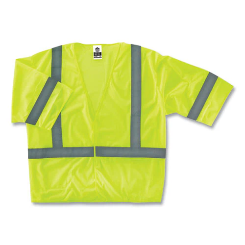 Glowear 8310hl Class 3 Economy Hook And Loop Vest, Polyester, 4x-large/5x-large, Lime, Ships In 1-3 Business Days - Image 1