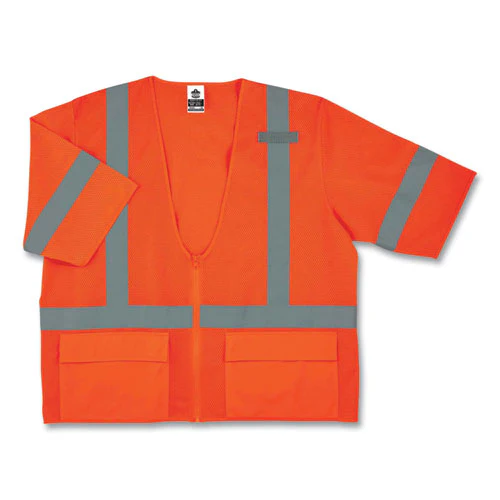Glowear 8320z Class 3 Standard Zipper Vest, Polyester, Small/medium, Orange, Ships In 1-3 Business Days - Image 1