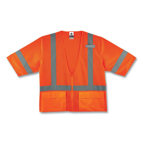 Glowear 8320z Class 3 Standard Zipper Vest, Polyester, Small/medium, Orange, Ships In 1-3 Business Days - Image 3
