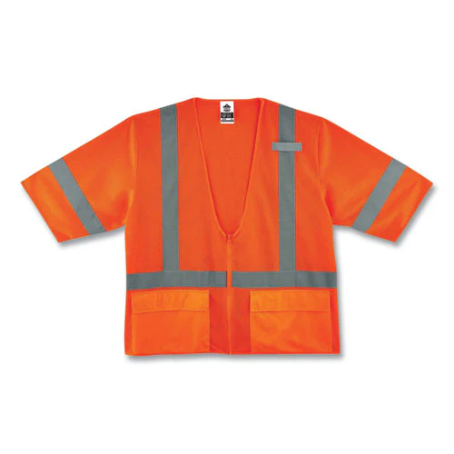 Glowear 8320z Class 3 Standard Zipper Vest, Polyester, 2x-large/3x-large, Orange, Ships In 1-3 Business Days - Image 1