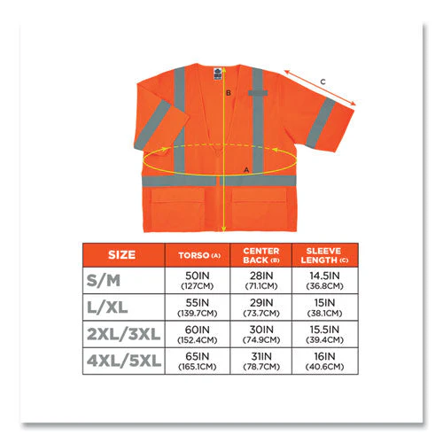 Glowear 8320z Class 3 Standard Zipper Vest, Polyester, 2x-large/3x-large, Orange, Ships In 1-3 Business Days - Image 2