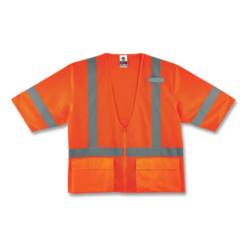 Glowear 8320z Class 3 Standard Zipper Vest, Polyester, 4x-large/5x-large, Orange, Ships In 1-3 Business Days - Image 1