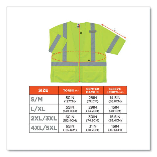 Glowear 8320z Class 3 Standard Zipper Vest, Polyester, Largel/x-large, Lime, Ships In 1-3 Business Days - Image 2