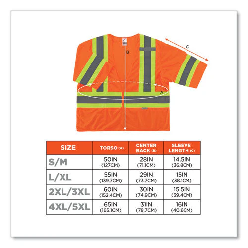 Glowear 8330z Class 3 Two-tone Zipper Vest, Polyester, Small/medium, Orange, Ships In 1-3 Business Days - Image 1