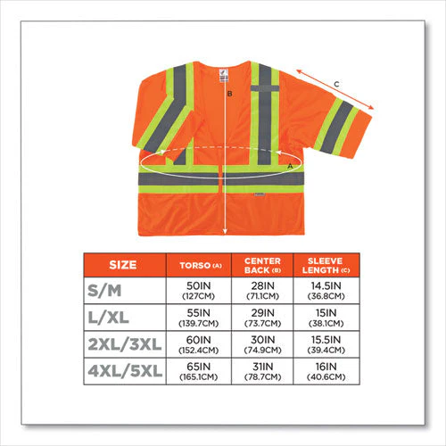 Glowear 8330z Class 3 Two-tone Zipper Vest, Polyester, 4x-large/5x-large, Orange, Ships In 1-3 Business Days - Image 3